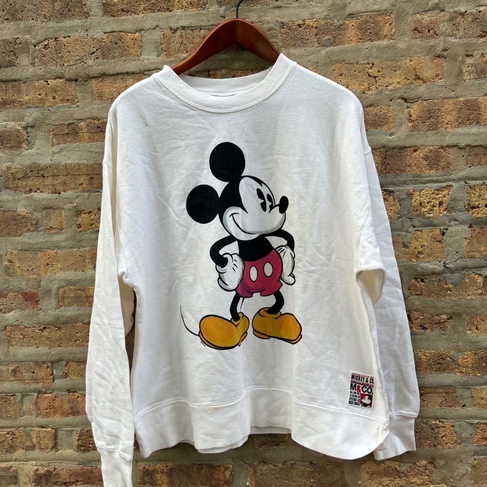 Mickey & Co Jerry Leigh Mickey Mouse Sweatshirt Cream White Vintage Style NWT M